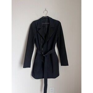 AllSaints Men's Payne Mac Trench Coat in Black Size MEDIUM